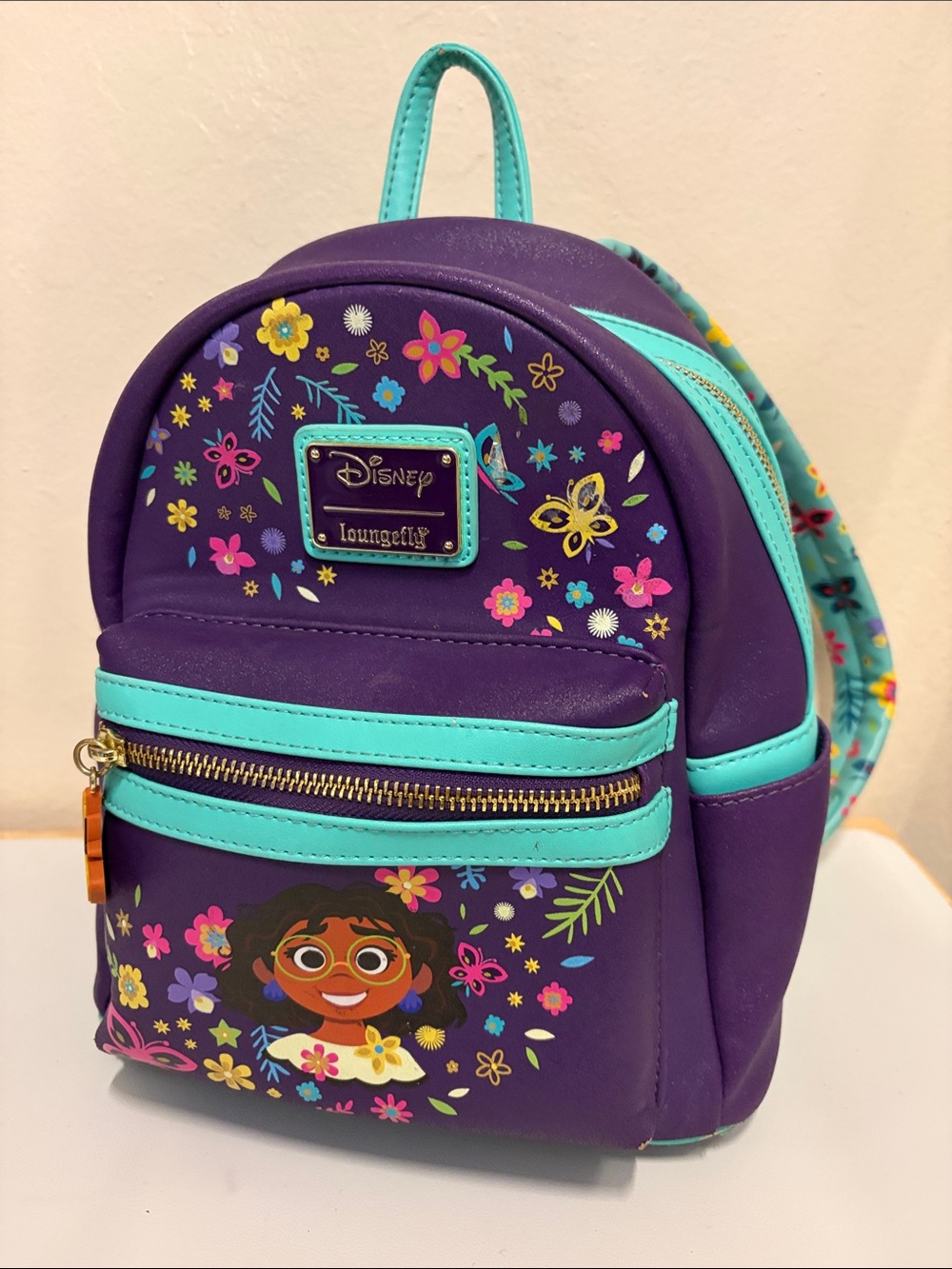 Disney Loungefly Encanto Purple Floral Mini Backpack